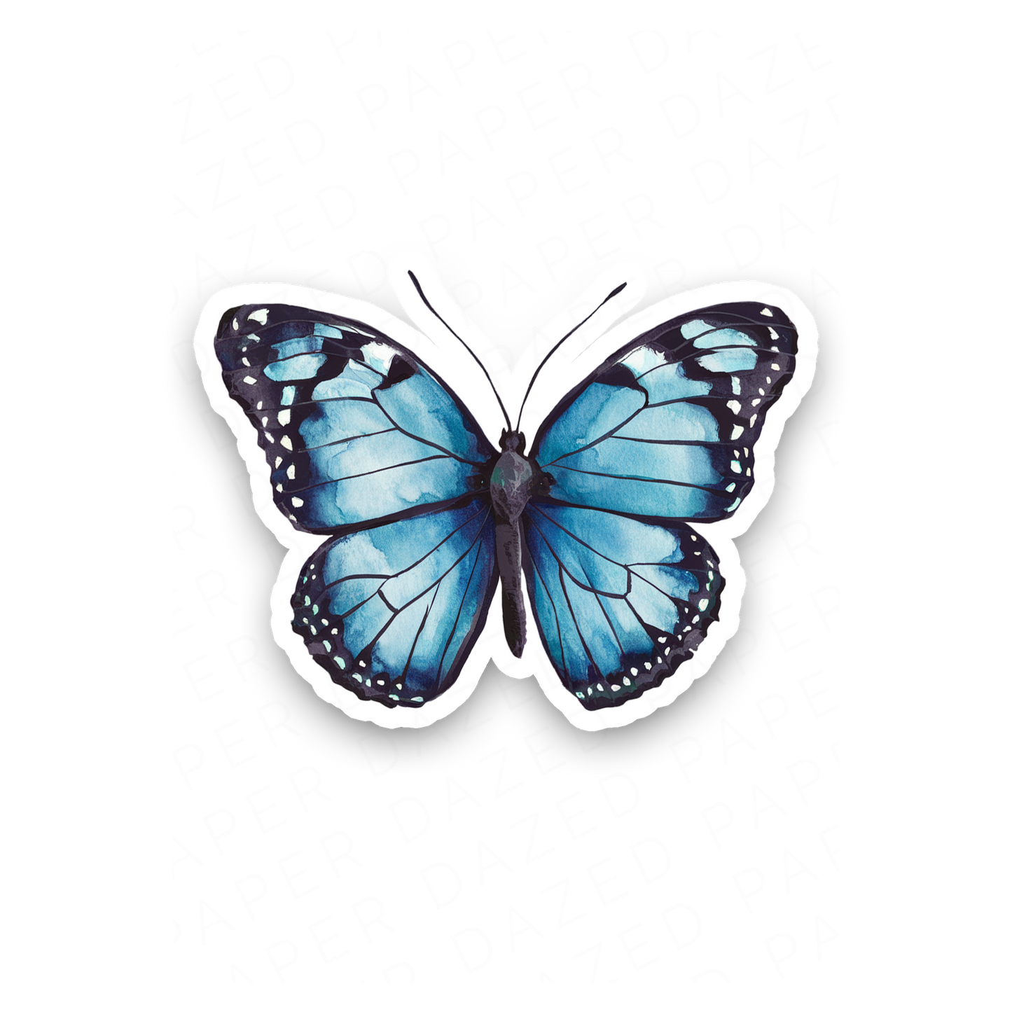 Blue Butterfly Vinyl Sticker