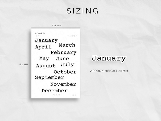 Large Monthly Scripts - VINTAGE Font