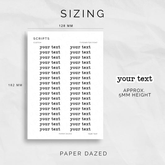 Small Custom Scripts - TYPEWRITER Font