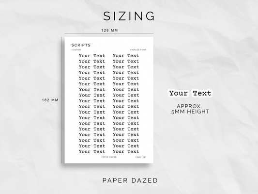 Small Custom Scripts - VINTAGE Font