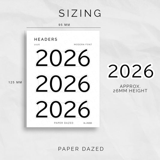 2026 Title Sticker - Modern Font