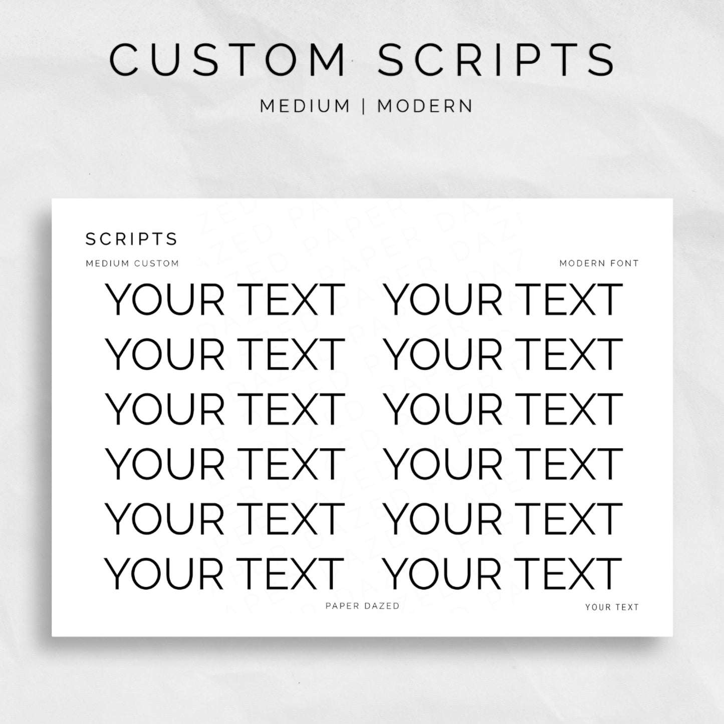Medium Custom Scripts - MODERN Font
