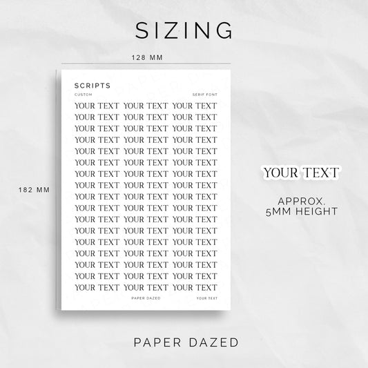 Small Custom Scripts - SERIF Font