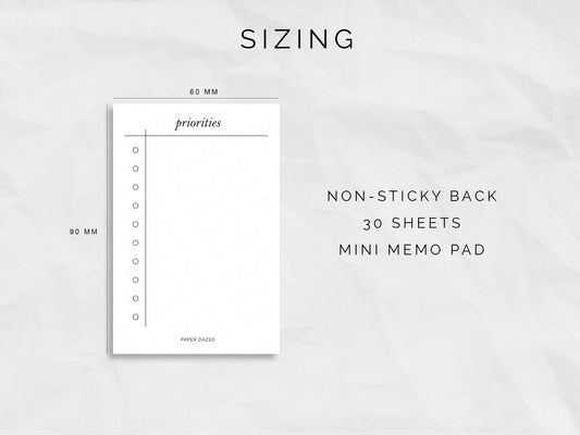 Priorities - Mini Memo Pad
