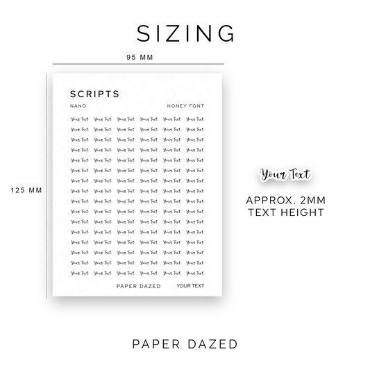 2mm Nano Custom Scripts - HONEY