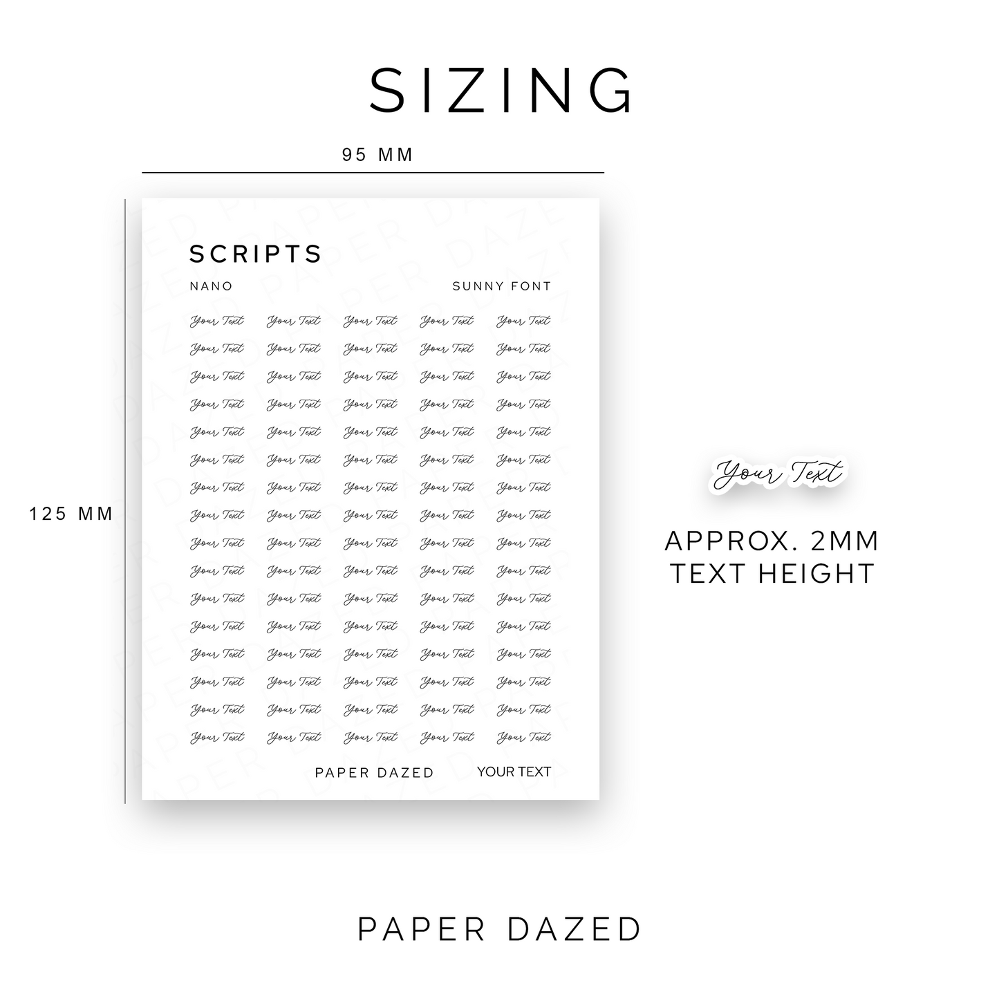 2mm Nano Custom Scripts - SUNNY