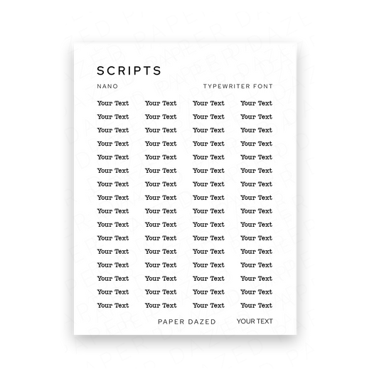 2mm Nano Custom Scripts - TYPEWRITER