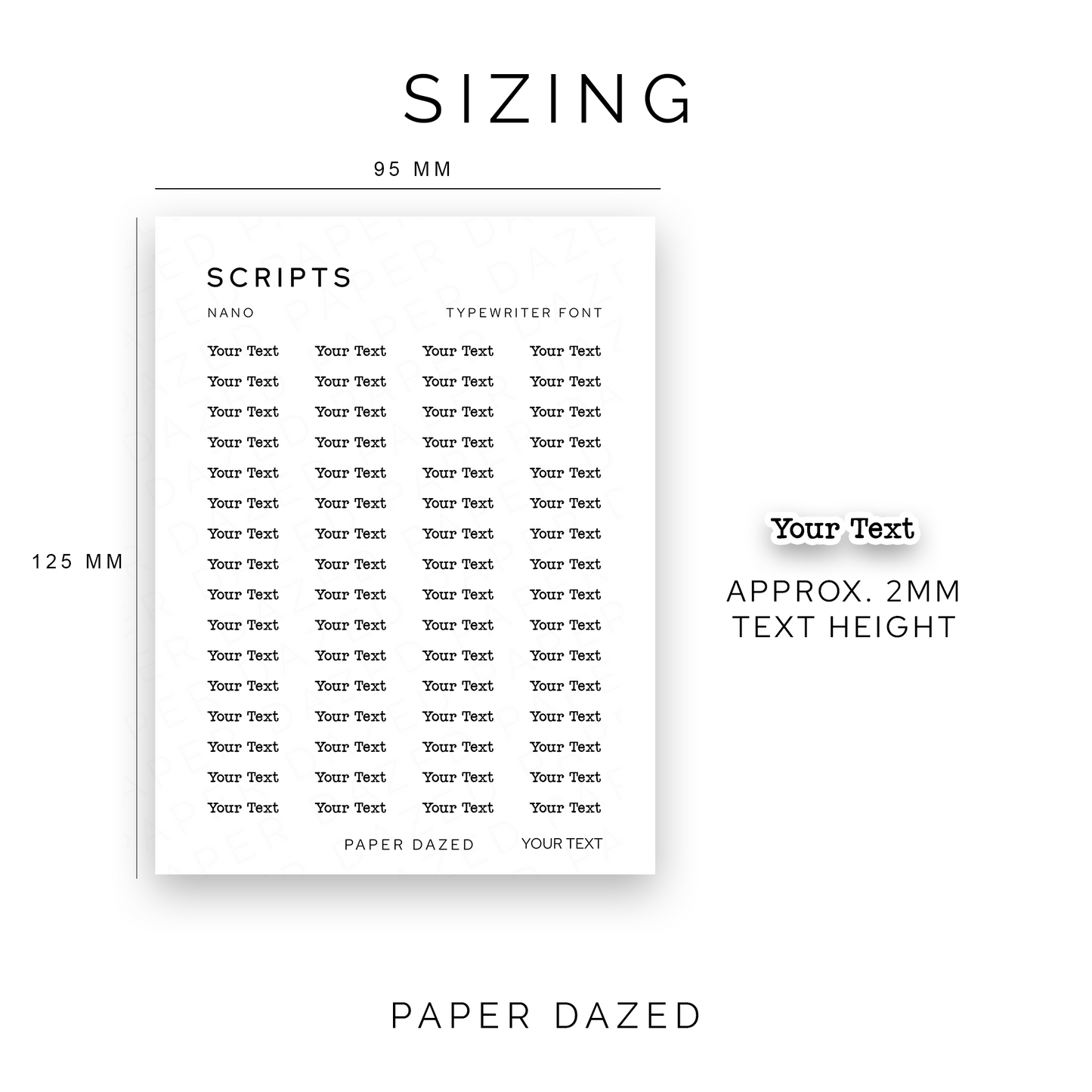 2mm Nano Custom Scripts - TYPEWRITER