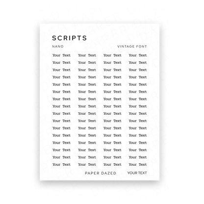 2mm Nano Custom Scripts - VINTAGE