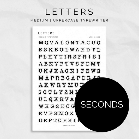 [SECONDS] Medium Uppercase Typewriter Letters Sticker Sheet
