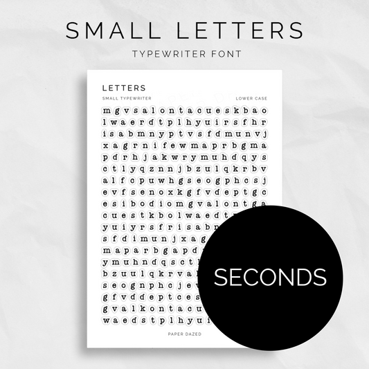 [SECONDS] Small Lowercase Typewriter Letters Sticker Sheet