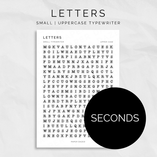 [SECONDS] Small Uppercase Typewriter Letters Sticker Sheet
