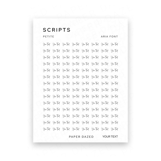3mm Petite Custom Scripts - ARIA