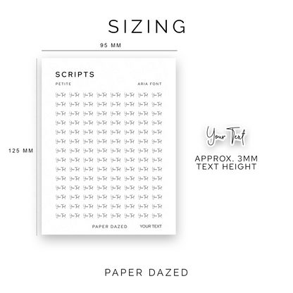 3mm Petite Custom Scripts - ARIA