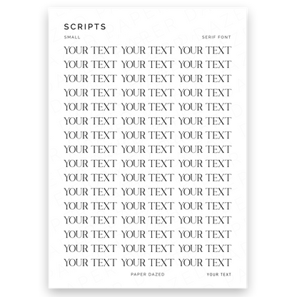 5mm Small Custom Scripts - SERIF