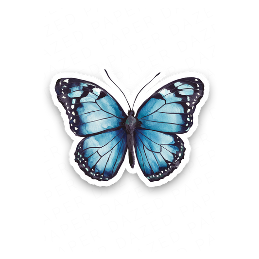 Blue Butterfly Vinyl Sticker