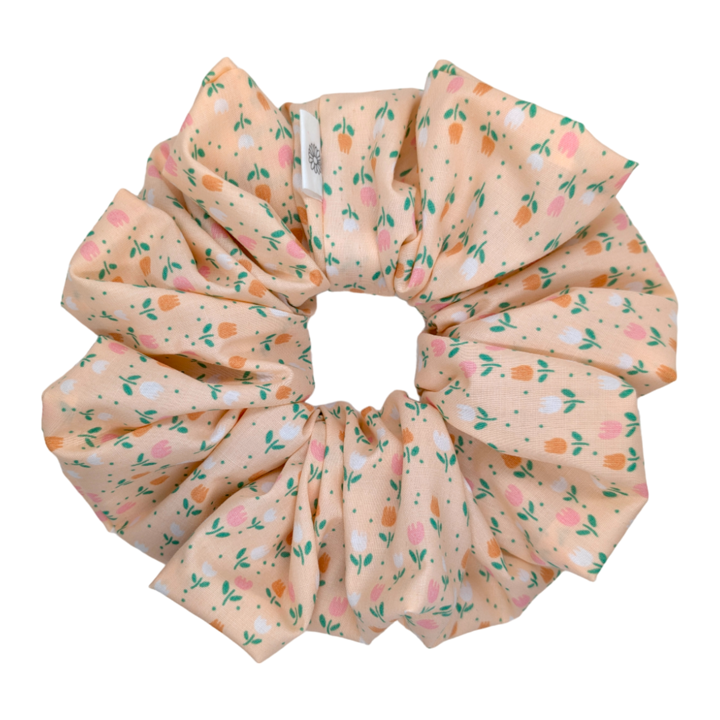Emma XL, cute cottagecore tulip pattern big scrunchie by paper dazed