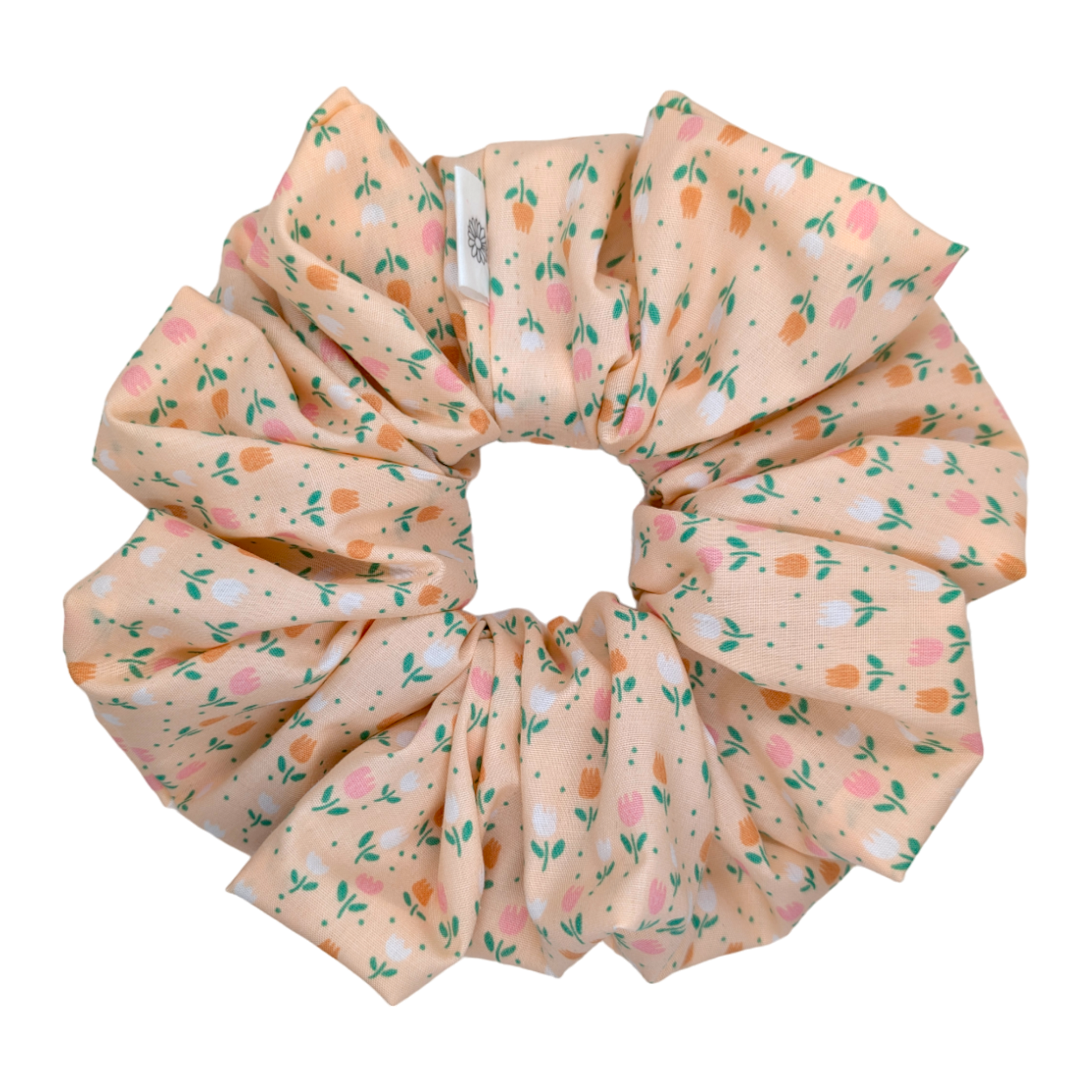 Emma XL, cute cottagecore tulip pattern big scrunchie by paper dazed
