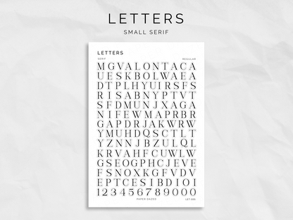 Regular Letters and Numbers Stickers - Serif Font