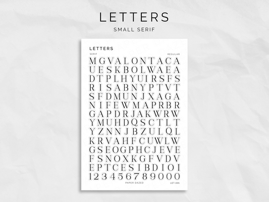 Regular Letters and Numbers Stickers - Serif Font