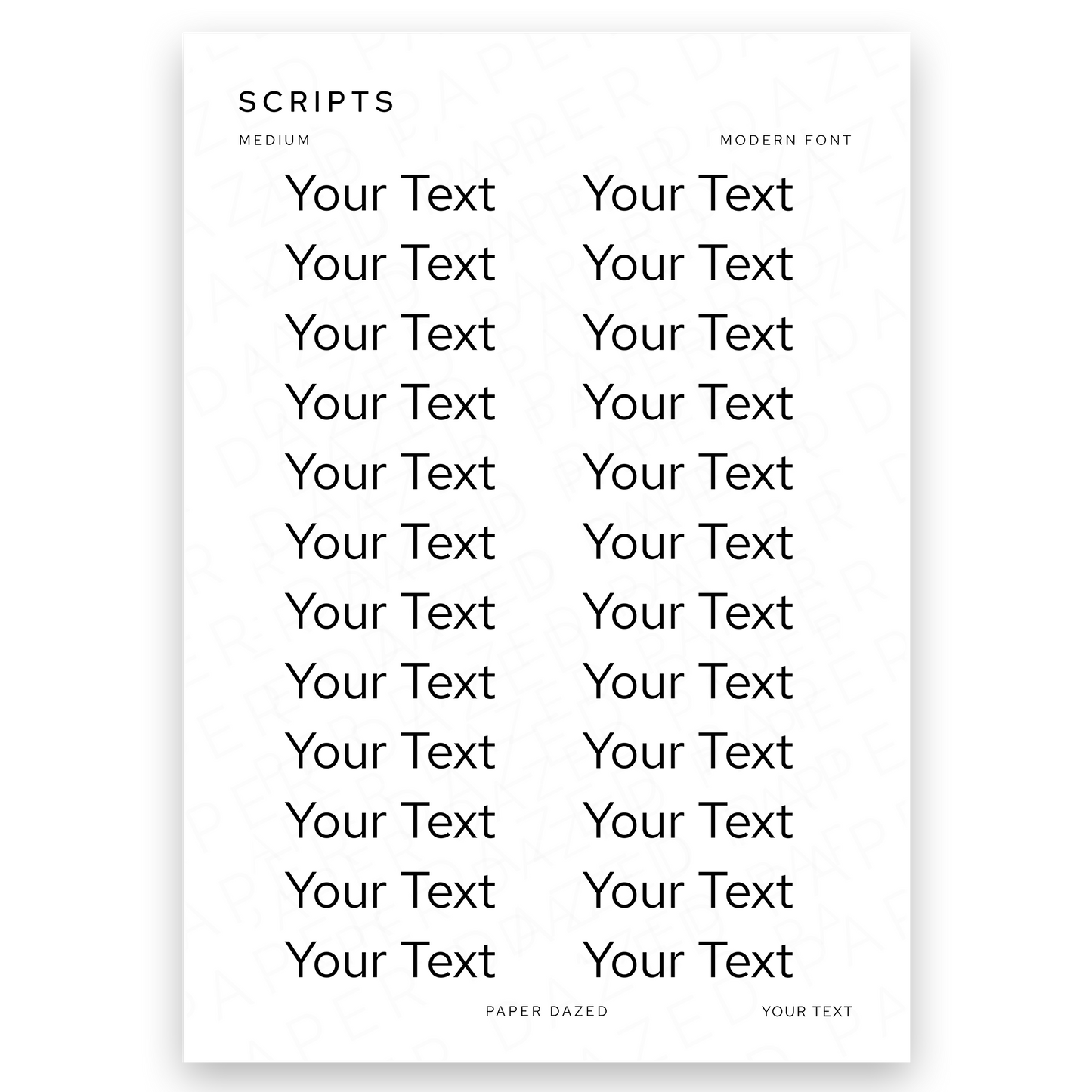 7mm Medium Custom Scripts - MODERN