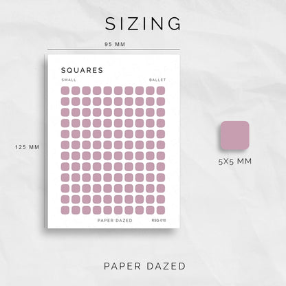 Small Rounded Square Dot Stickers