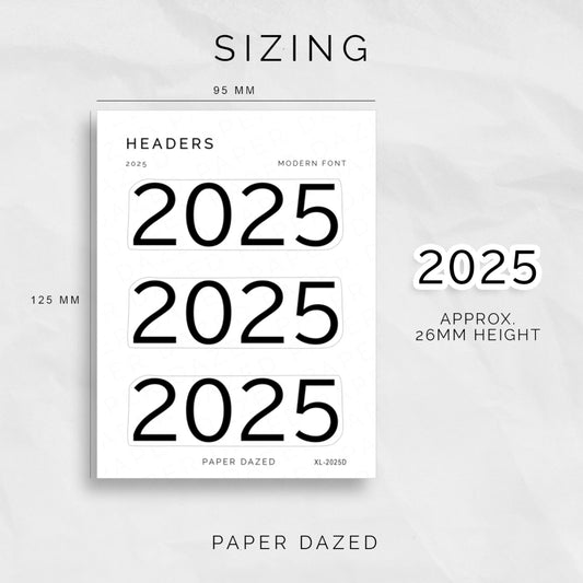2025 Title Sticker - Modern Font