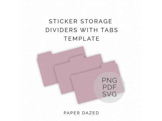Sticker Storage Dividers With Tabs Template