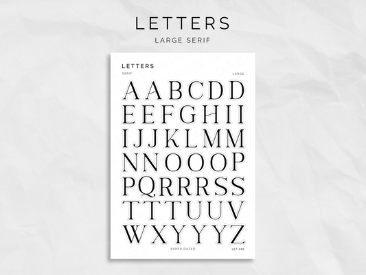 Large Letters and Numbers Stickers - Serif Font