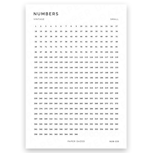 1-365 Small Date Dot Number Stickers