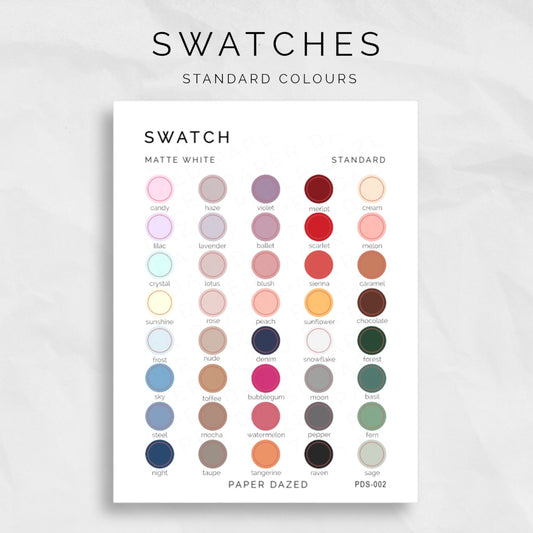Standard Colour Swatch Stickers