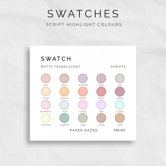 Script Colour Swatch Stickers